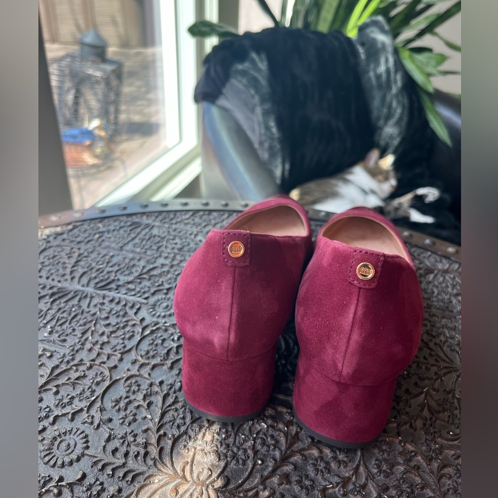 COLE HAAN THE GO-TO WATERPROOF BLOCK HEEL PUMPS IN BLACK CHERRY 8 - Picture 11 of 12